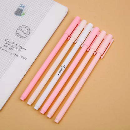Caneta Gel Fofa Morandi 6 Peças/Conjunto Kawaii 0,5mm Esferográfica Preta Material de Escritório Escolar Caneta de Água para Estudante Caneta Neutra