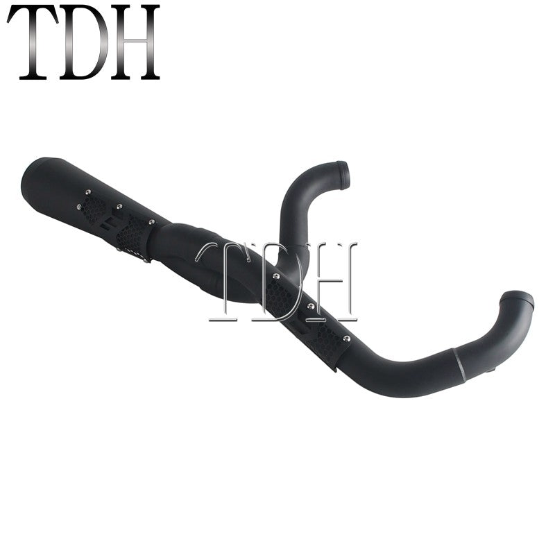 Motorcycle Drag Exhaust Stainless 2-1 Exhaust System For Harley Dyna W/ Mid-Controls Forward Controls Wide Super Glide 2006-2017