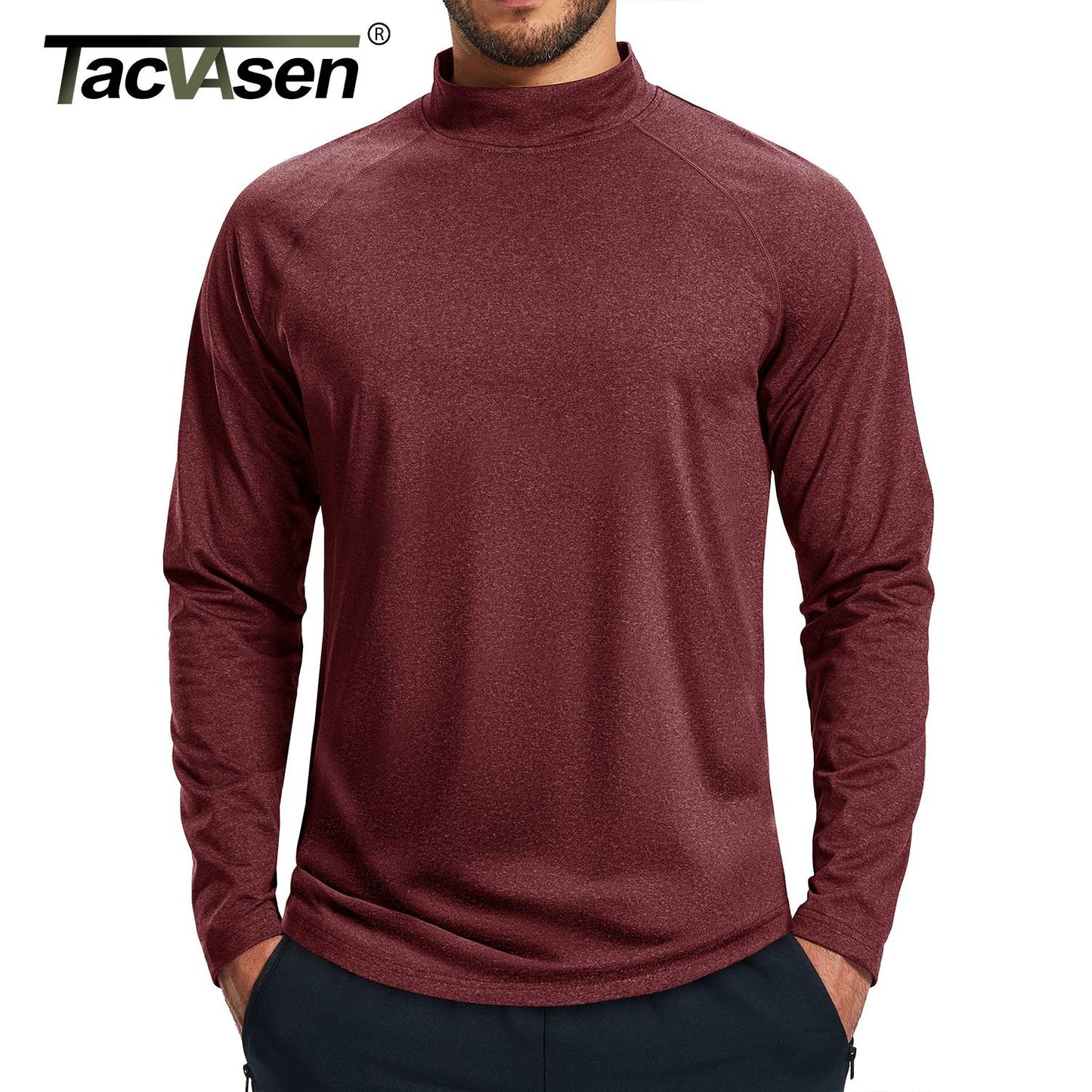 TACVASEN Men's Thermal Shirts Long Sleeve Micro-fleece Fleece Lined Base Layer Undershirts Athletic Warm Winter Workout Top