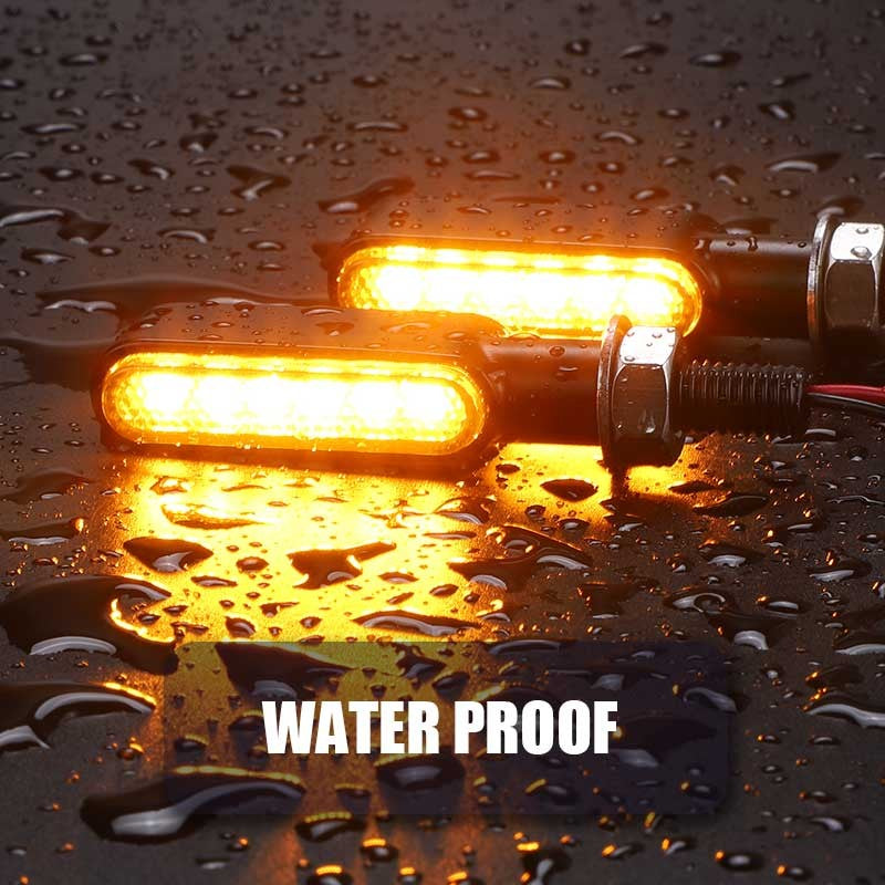 BLALION Mini Motorcycle LED Turn Signal Lights Amber Flashing Light Blinker Turn Signal Lamp 12V Moto Indicator Lamp Accessories