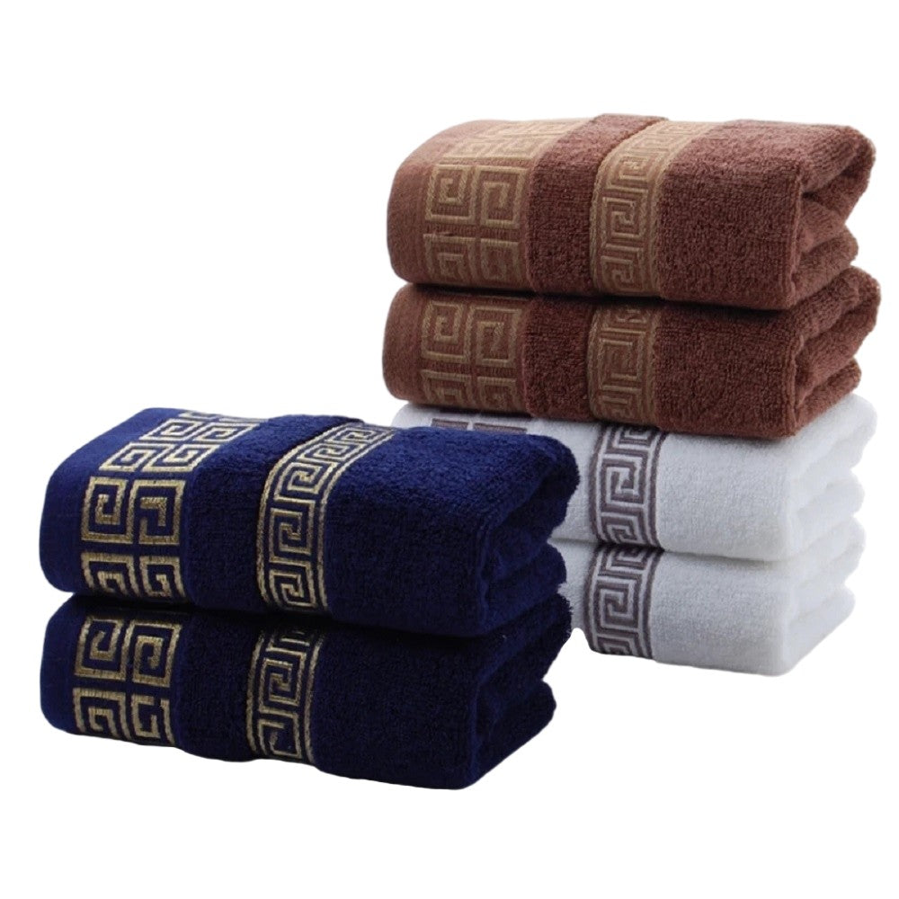 2pcs White Cotton Towels 34x74cm 70x140cm Embroidered Hotel Bathroom Towels For Adult Quick-Dry Thicken Soft Face Bath Towels