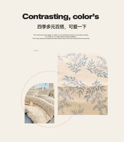 Bonenjoy Floral Style Duvet Cover Sets Single/Queen/King Soft Washed Cotton Bed Cover Sets dekbedovertrek 240x220 Bedding Sets