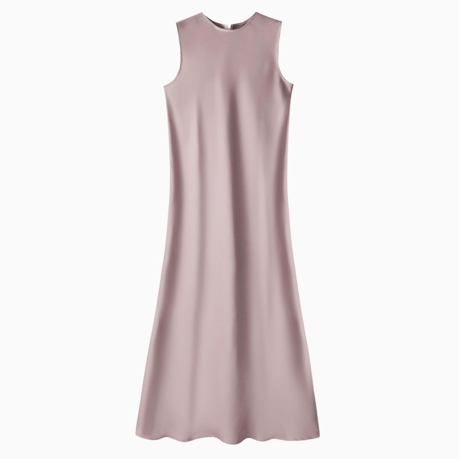 AS 2025 spring summer elegance satin dress + knitted top match set maxi floor le