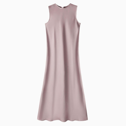 AS 2025 spring summer elegance satin dress + knitted top match set maxi floor le