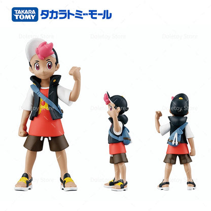 TOMY Pokémon Boneco Treinador Friede Ash Ketchum Leon Liko Cynthia Takara Tomy Bonecos de Ação PVC Série Coleção Monstro Brinquedos