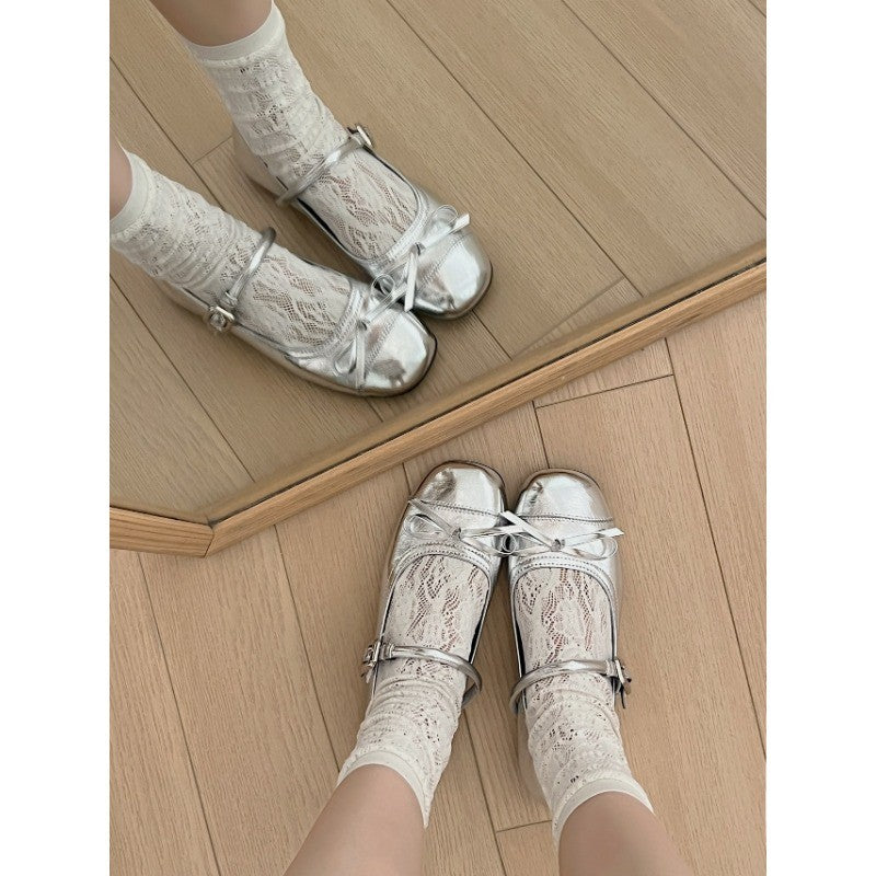 Designer Spring Women Mary Jane Shoes Fashion Square Toe Ladies Comfort Soft Sole Flats Women's Comfort Ballerinas Shoes