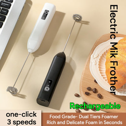 Batedor de Ovos Elétrico Portátil Recarregável USB Espumador de Leite 3 Velocidades Mixer para Café Bebidas Culinária