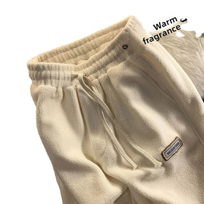 Lamb Velvet Thickened Fleece Women's Casual Pants Autumn Winter Warm Outdoor Wear Loose Fit Sports Trousers