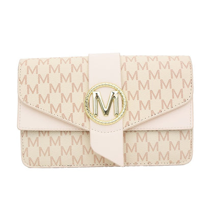 Women's retro shoulder bag, simple small square bag with printed lettering, stylish crossbody bag