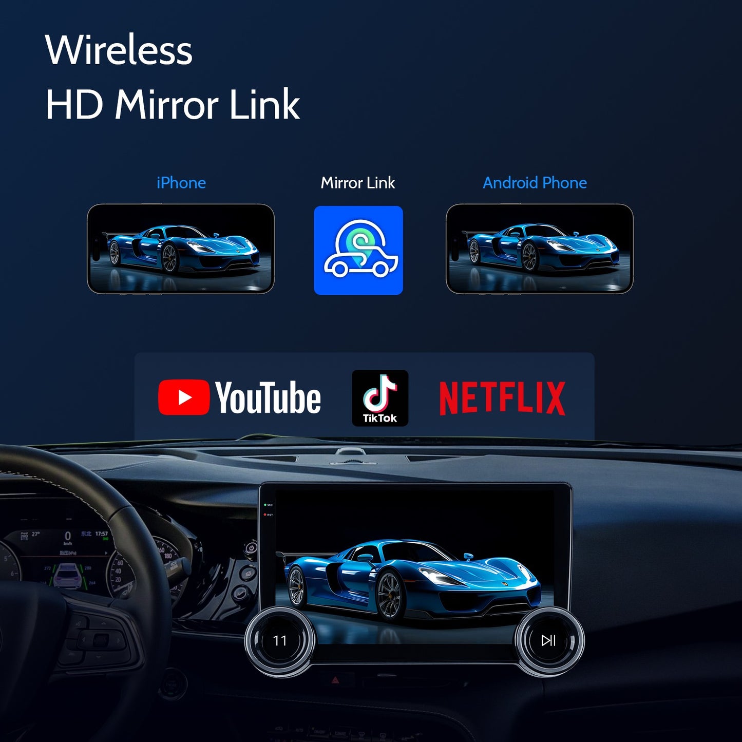 Haudio Double Din Car Stereo-Wireless CarPlay/Android Auto, 10.1" Car Radio with BT 4.1/2+64GB/Backup Camera/GPS/FM/AM Radio