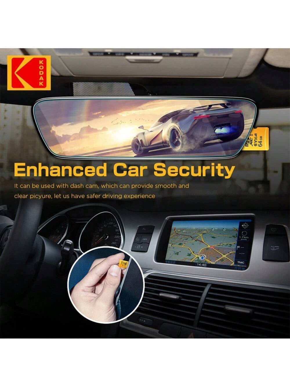 Cartão de Memória Micro SD Kodak 32GB-256GB - Alta Velocidade Classe 10 U3 UHS-I para Smartphones, Câmeras Digitais, Tablets e Drones Chri