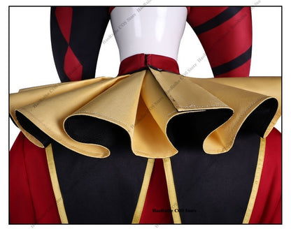 Hot The Freak Circus Pierrot Jester Harlequin Cosplay Costume Adult Clown Top Pant Wigs Joker Uniform Halloween Costume Carnival