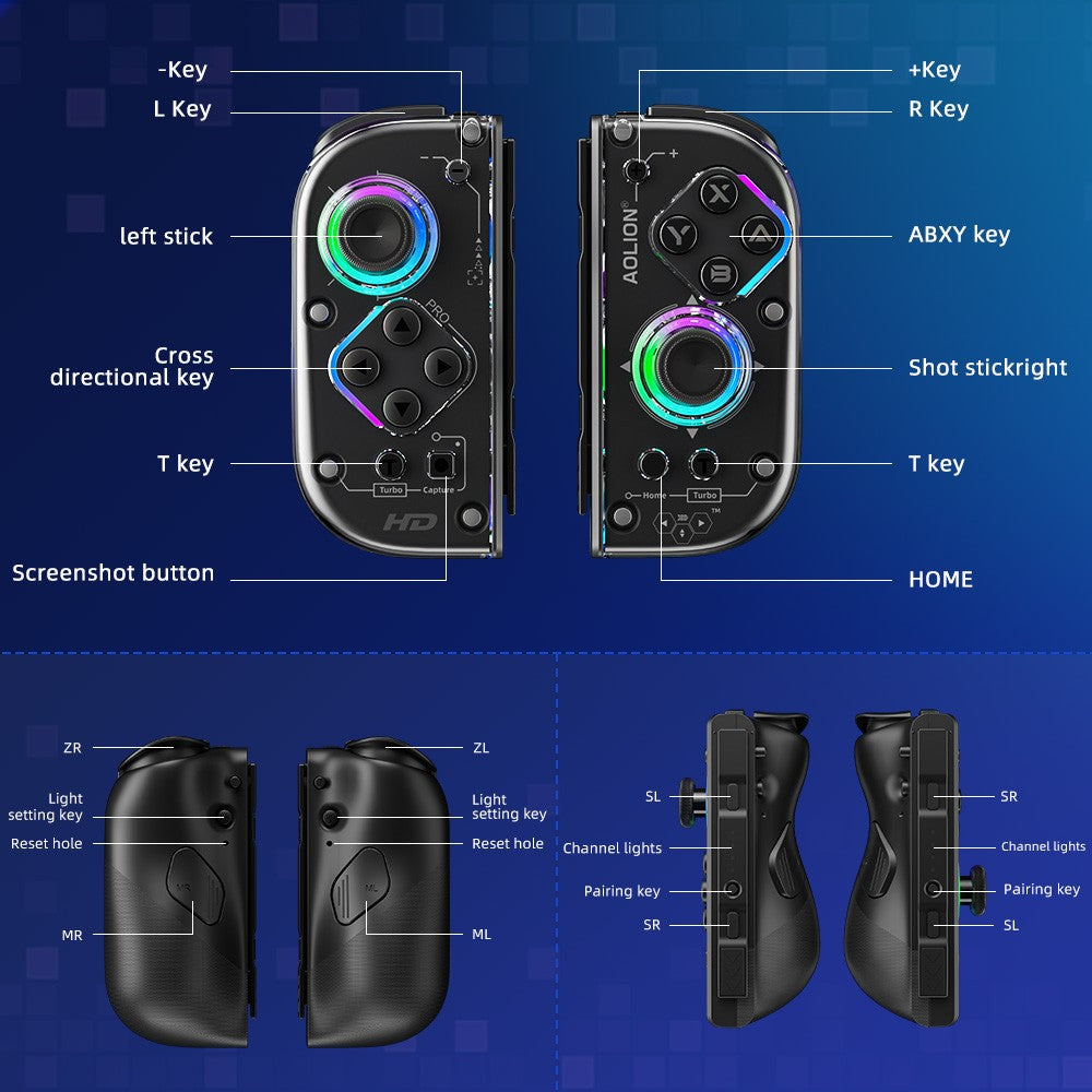 AOLION J20 Hall Joy-con Gamepad for NS2/Switch OLED/Switch NFC HD Shake Lite Left and Right Split Game Controller