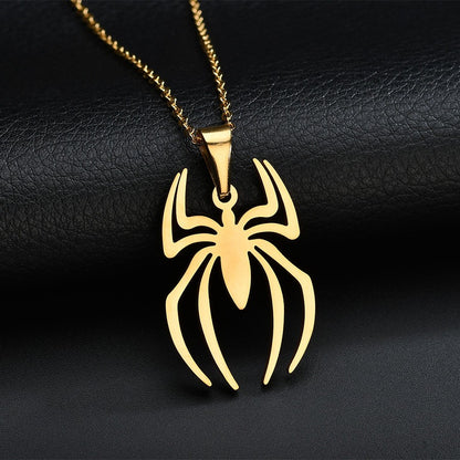 1 New Product Stainless Steel Spider Pendant Fashion Men'S Titanium Steel Jewelry Spider Necklace