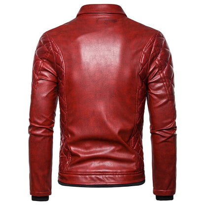 New Winter Fleece Motorcycle Leather Jacket Men Turn Down Fur Collar Slim Fit Warm PU Bomber Jackets Coats Mens Moto Biker Coat
