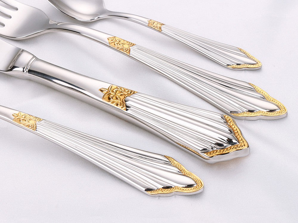Conjunto com 6 Facas de Mesa Royal Polido Espelhado Apropriado para Máquina de Lavar Louça, Uso Doméstico, Cozinha e Bar