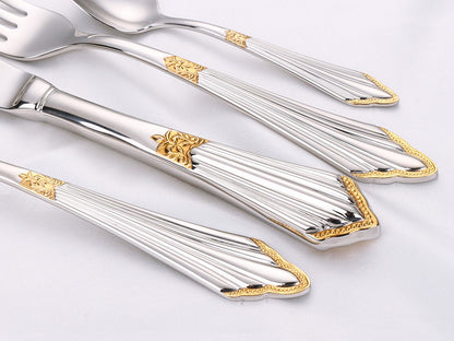 Conjunto com 6 Facas de Mesa Royal Polido Espelhado Apropriado para Máquina de Lavar Louça, Uso Doméstico, Cozinha e Bar