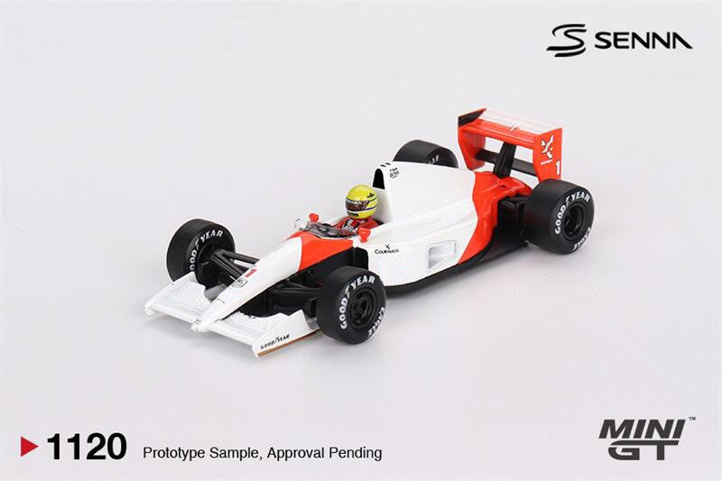 Pré-venda MINI GT 1:64 MP4/6 Nº1 Ayrton Senna Grande Prêmio do Japão 2º Lugar 1991 Coleção de Miniaturas de Carros Die-Cast
