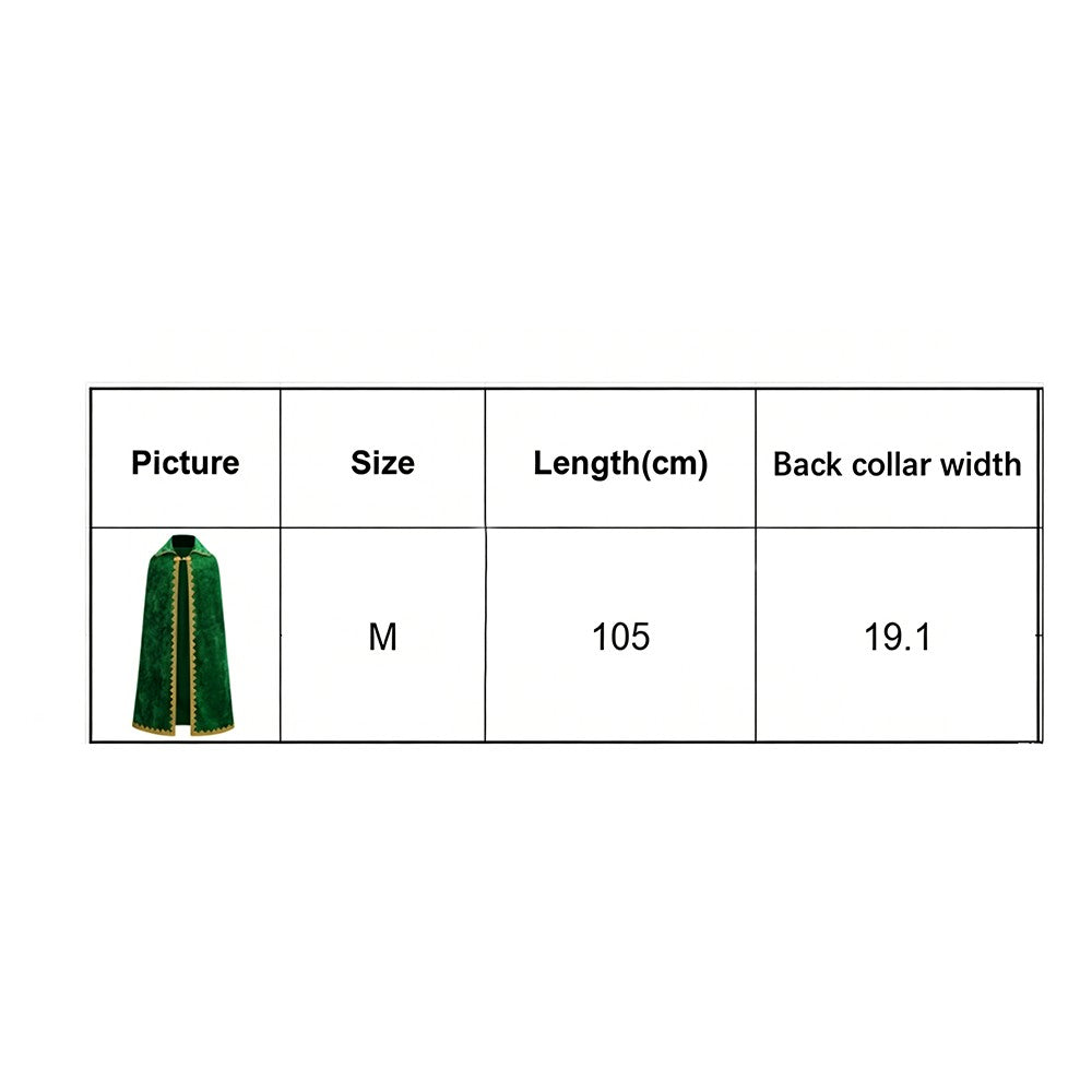 Medieval Royal Long Cape with Golden Lace Trim Floor Length Cloak Adult Men Women King Queen Halloween Cosplay Themed Party Cos