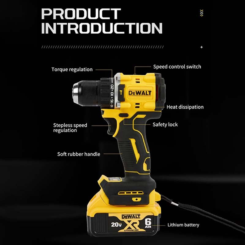 Furadeira de Impacto DeWalt 20V Original DCD805 Brushless Hummer Furadeira Elétrica Compacta Parafusadeira Ferramenta Elétrica Combo com Bateria