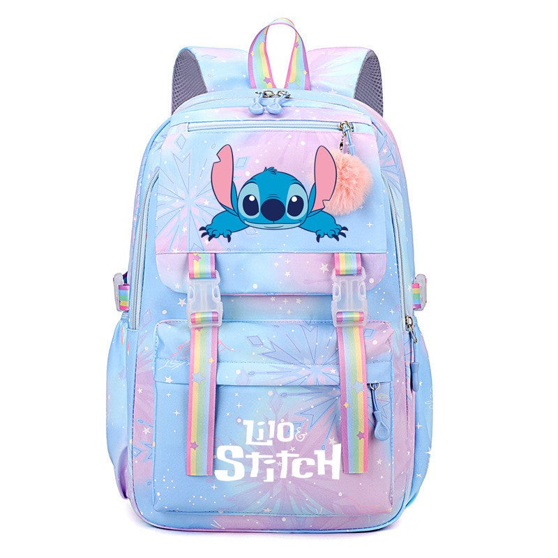 Cartoon Lilo Stitch Printed Backpack Teenger Girl Boy Schoolbag Kawaii Student Children Schoolbag Laptop Bookbag Travel Bag