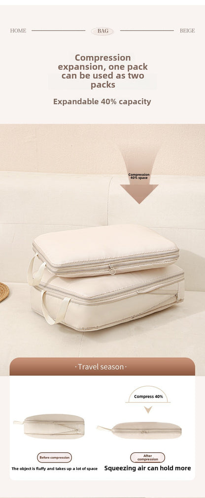 4Pcs/Set Travel Compression Packing Cubes Bag Portable Suitcase Clothes Organizers Waterproof Luggage Storage Cases Drawer Bags