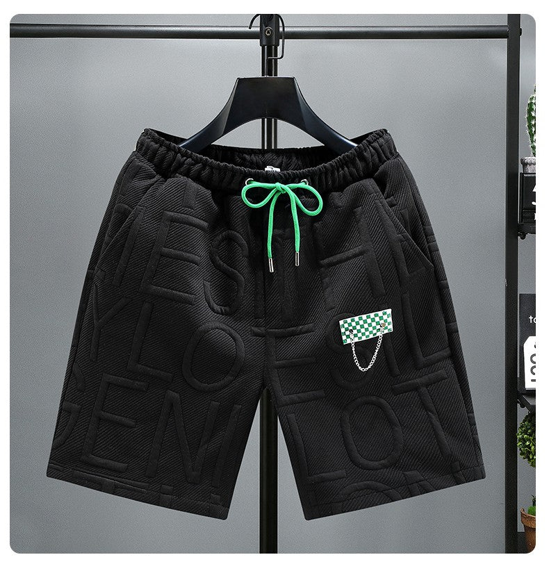 Letters Size 5XL 6XL 7XL Fashion New Knitted Shorts Men Comfortable Elastic Waist Clothing Male Breathable Short Trousers
