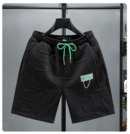 Letters Size 5XL 6XL 7XL Fashion New Knitted Shorts Men Comfortable Elastic Waist Clothing Male Breathable Short Trousers