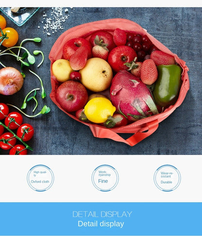 Large Capacity Waterproof Oxford Cloth Reusable Foldable Shopping Bag Tote Bag Shoulder Bag Washable Shopper Storage Bag Handbag