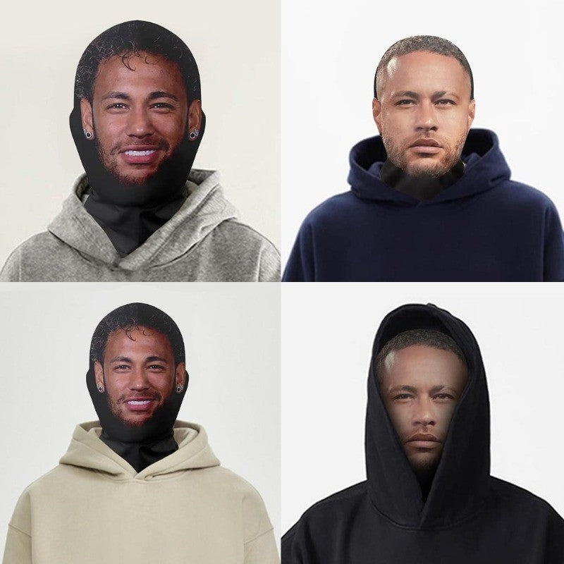 2Pcs 3D Printed Full Face Mask Realistic Celebrity Face Mask Props Costume for Party Supplies Cosplay Visual Men Women Headgear