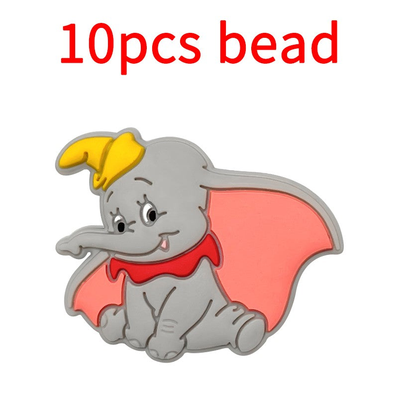 10pcs Mickey Minnie Silicone Pacifier Clips Food Grade Teethers For Baby DIY Baby Soother Nursing Pacifier Chain Accessories