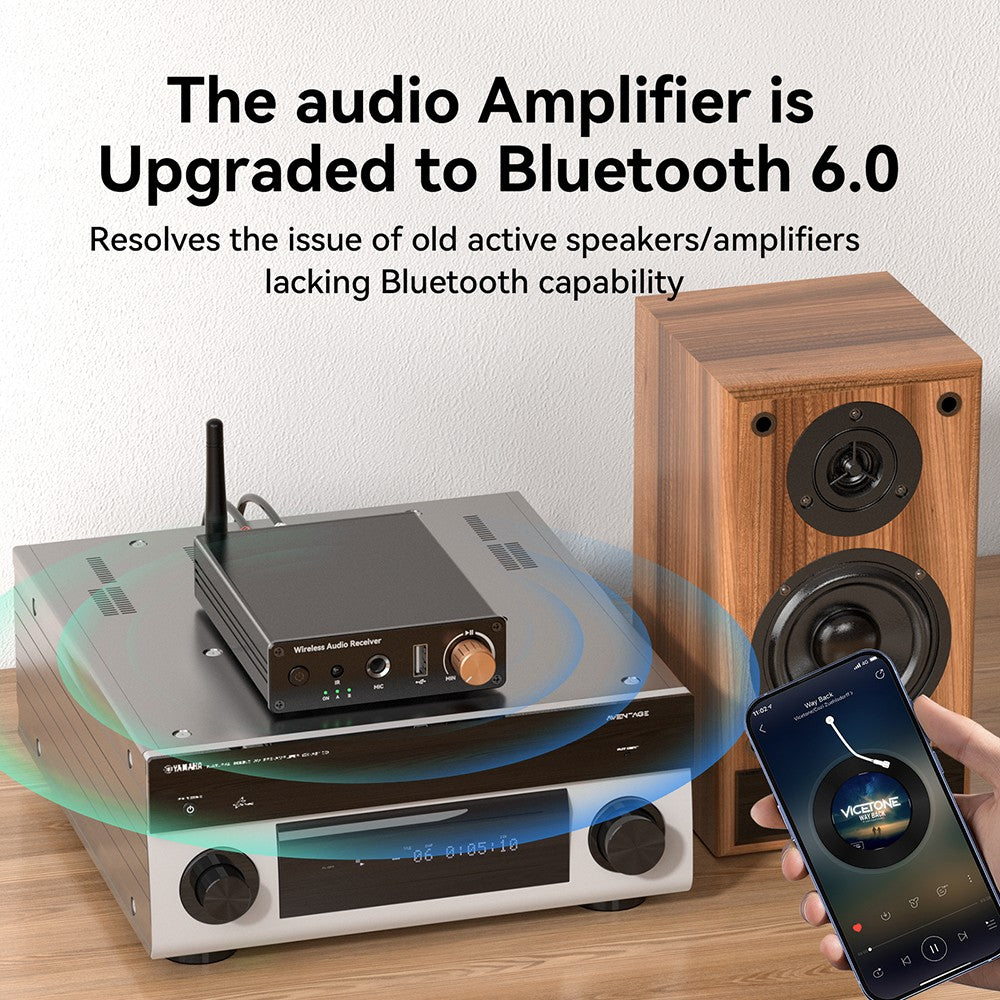Car Bluetooth-compatible Wireless Audio Adapter 6.0 Audio Receiver U-Disk 6.5MM Karaoke Wireless Music Amplifier for Speaker