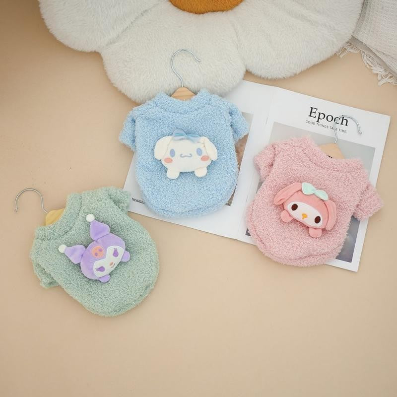 Sanrio Kuromi Moletom de Veludo Dupla Face para Cães e Gatos, Quente para Outono e Inverno, Roupas de Cachorro de Flanela, Jaqueta de Gato Engrossada, Suprimentos para Animais de Estimação