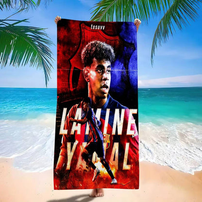 Popular Football Stars L-Lamine Y-Yamal Microfiber Beach Towel Absorbent dry Soft Yoga Swimming Resort Mountain Climbing Towel