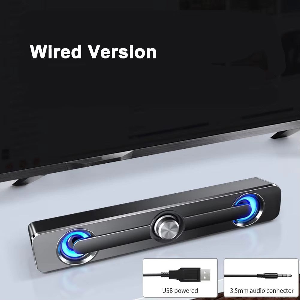 Salange PC Sound Bar Bluetooth USB Wired Speakers Bar Stereo Speaker for Projector PC Laptop Phone Computer 3.5mm Aux Speaker