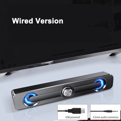 Salange PC Sound Bar Bluetooth USB Wired Speakers Bar Stereo Speaker for Projector PC Laptop Phone Computer 3.5mm Aux Speaker