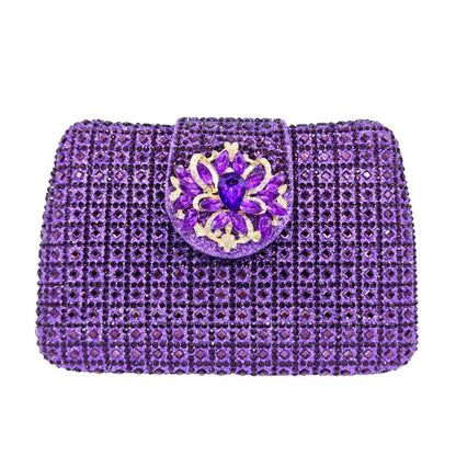 Sparkling Rhinestone Clutch Bag Lady Crystal Evening Purse Luxury Metal Handle Chain Handbag Wedding Party Dinner Diamond Bags