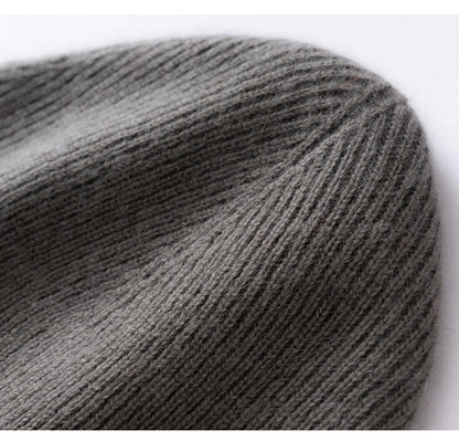 New Autumn Winter 100% Cashmere Hat Knitted Mountaineering Wool Hat Outdoor Skiing Double Layer Men and Women Thickened Warm