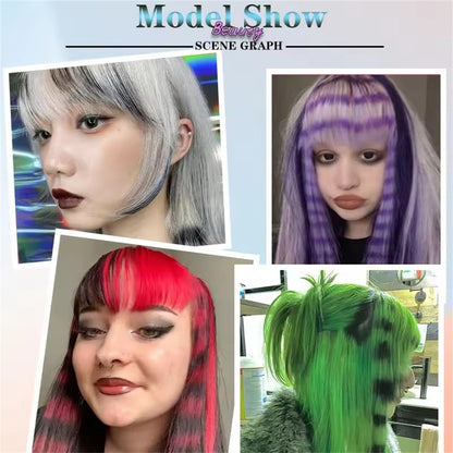 Apliques de Cabelo Sintéticos Coloridos e Vibrantes com Estampa de Leopardo para Uso Diário e Festas, Crianças e Cosplay, Estilo Y2K