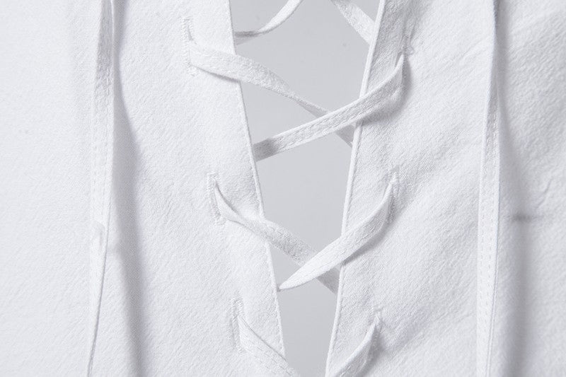 King Billion Men's Shirts Casual Men Cotton Linen Long Sleeve T-shirt Spring Autumn Vintage Shirt US Size Drawstring Neck