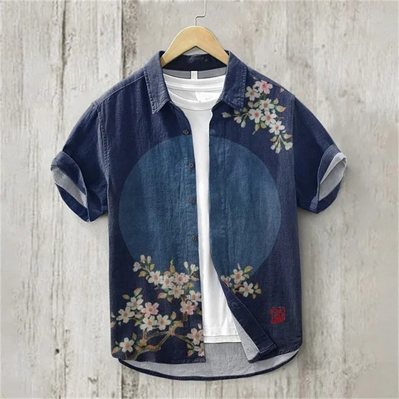 2024 New Men's Short Sleeve Shirt Animal Cat 3D Printed Men's Hawaiian Lapel Top Large Size Casual Comfortable Men's Shirt 5XL
