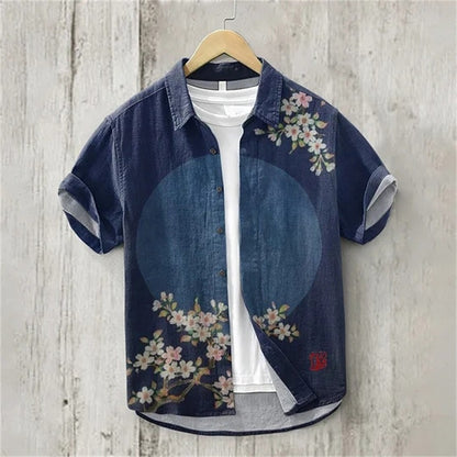 2024 New Men's Short Sleeve Shirt Animal Cat 3D Printed Men's Hawaiian Lapel Top Large Size Casual Comfortable Men's Shirt 5XL