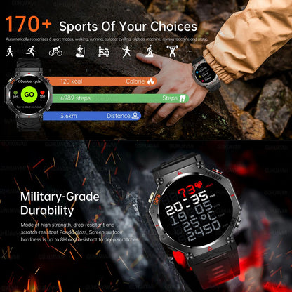 2025 Novo Smartwatch T-Rex 3 Ultra GPS Masculino 10ATM IP68 À Prova D'água GNSS de Banda Dupla Integrado Bússola Smartwatch Esportivo Militar