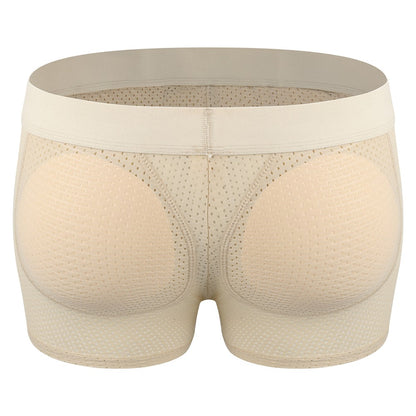 Men Hip Lift Body Shaper Sponge Fake Butt Padded Boxer Briefs Hollow out Breathable Slimming Underwear Body Shaping Enhancement