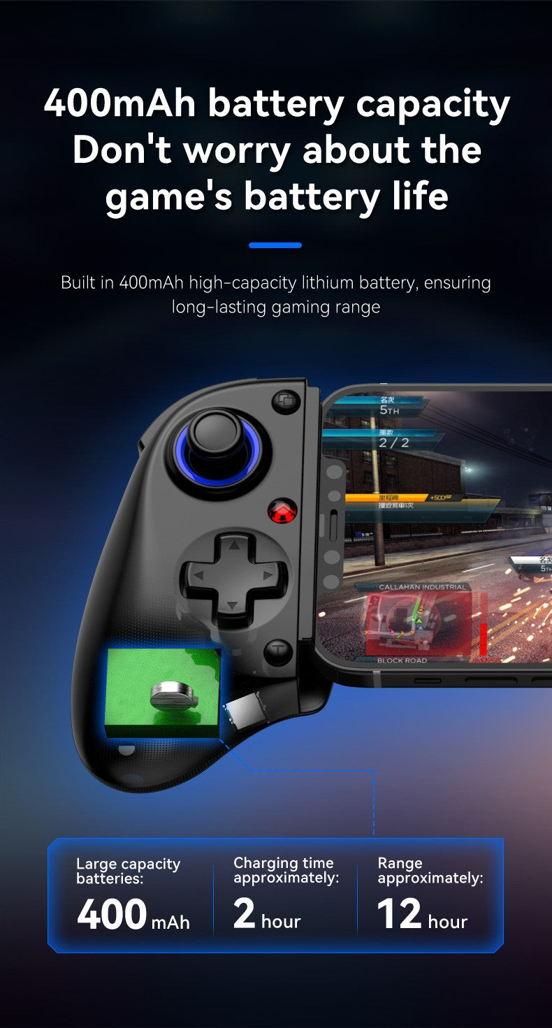 D11 Stretchable Game Controller Hall Trigger Supports Android Phone/Switch/PC/iOS/ Streaming Controller