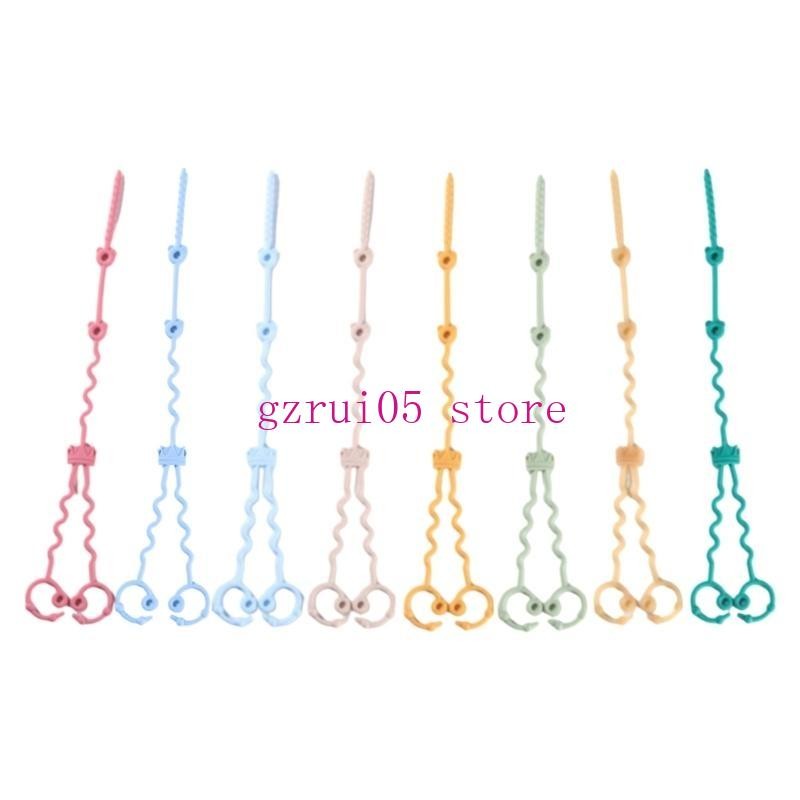 W89E Silicone Pacifier Chain Teething Toy Lanyard Rope Drop Prevention Baby Pacifier Holder Leash Infant Nursing Essential