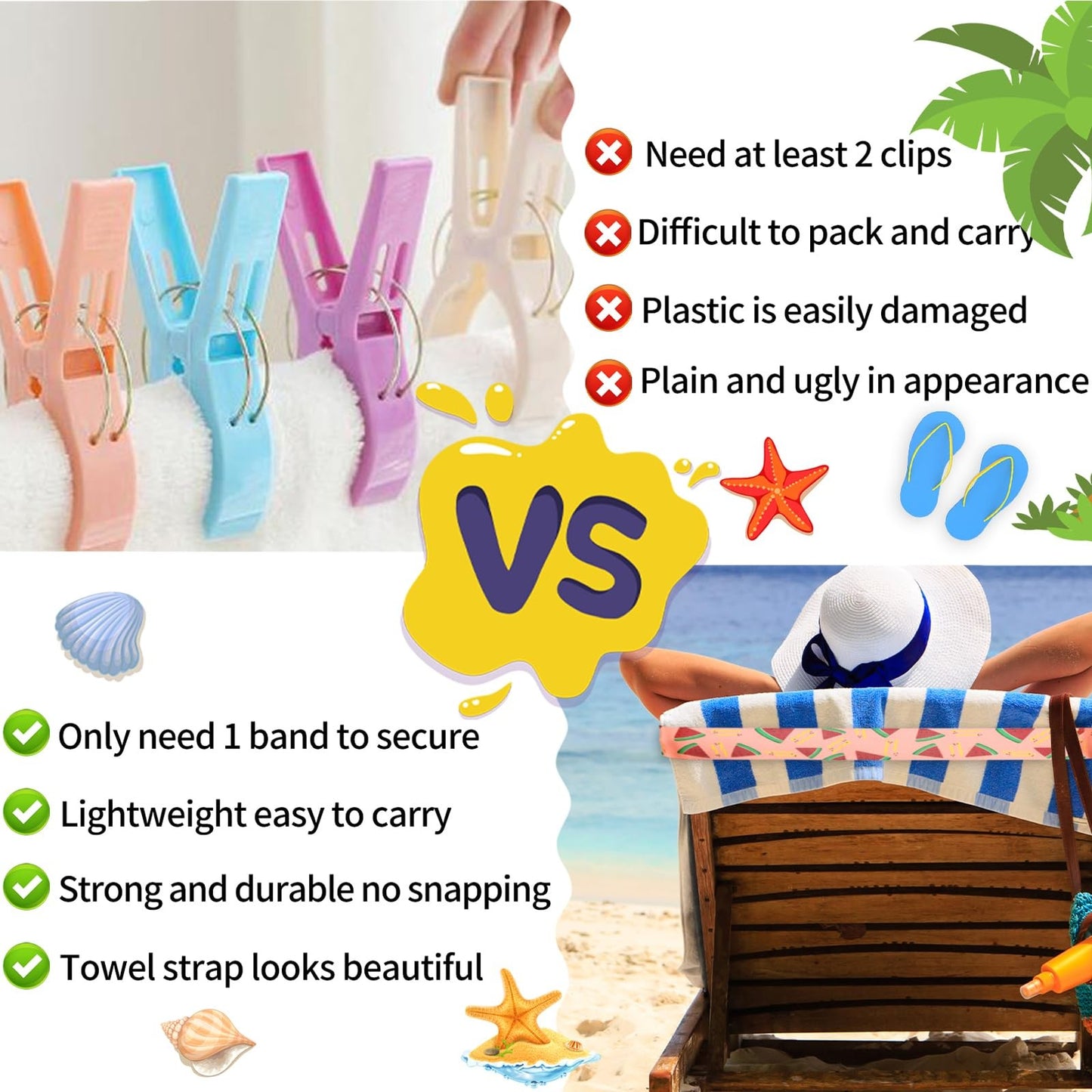 2 Pcs 11.8in Towel Bands for Beach Chairs Wide Windproof Beach Towel Straps  Elastic Bed Sheet Storage Belt Durable Bands Cruise