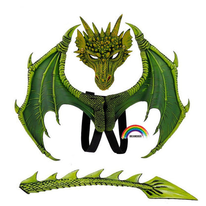 Animal Cospty Dragon Costume Purim Christmas Gift Carnival Party Cosplay Set Wing and Tail faucet Costume