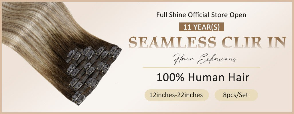 Full Shine PU Clip Hair Extensions Cabelo Humano Remy 100g Extensões Invisíveis Sem Costura de Cabelo Humano Clip-In Cor Balayage Loiro