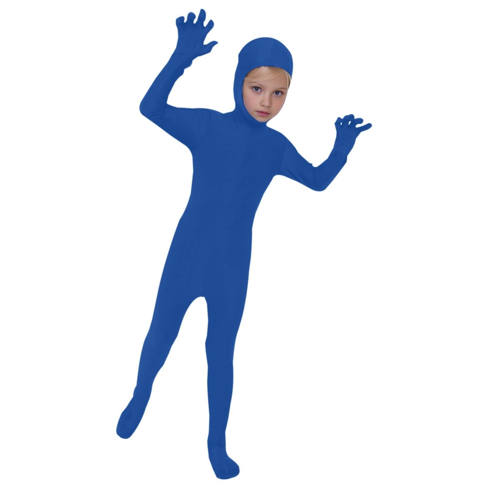Kids Invisibility Jumpsuits Role Play Tights Full Body Suit Solid One-Piece Jumpsuit Halloween Costume Funny Romper Performance